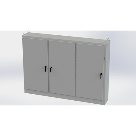 Saginaw Control & Engineering 3 Point Latch with Coinproof/Padlock Handle Electrical Enclosures, 84 in H, 18 in D, 117-1/2 in W SCE-84XM3EW18